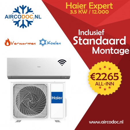 Airco Split Unit - Haier Expert - vermogen 3,5 kW - Incl. installatie