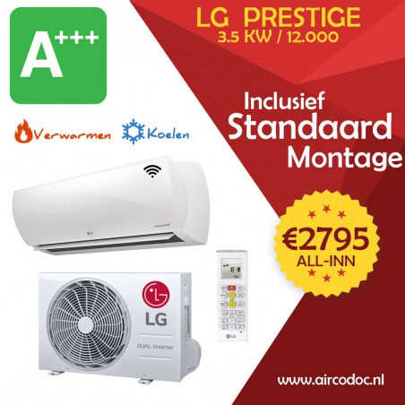 Airco Split Unit - LG Prestige F12MT - vermogen 3.5 kW - incl. installatie