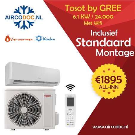Airco Split Unit - TosoT pular by GREE - vermogen 6.1 kW - incl. installatie