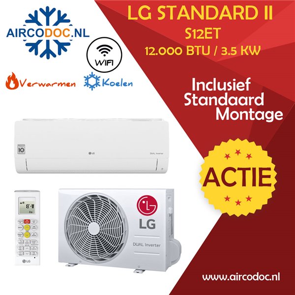Airco Split Unit - LG Standaard II - vermogen 3,5 kW - incl. installatie