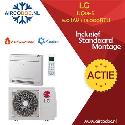 Airco Split Unit - LG STANDARD Vloerconsole UQ18 / UUA1 - vermogen 5.0 kW - incl. installatie