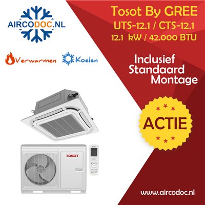 Airco Split Unit - TosoT by GREE Cassete - vermogen 12.1 kW - incl. installatie Airco Split Unit - TosoT by GREE Cassete - vermogen 12.1 kW - incl. installatie