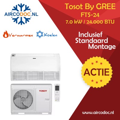 Airco Split Unit - Tosot Console FTS-24R - vermogen 7.0 kW - incl. installatie