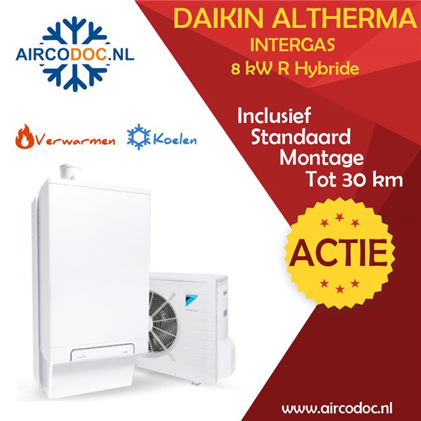 Daikin Intergas R hybride warmtepomp set lucht/water verwarmen/koelen 8 kW