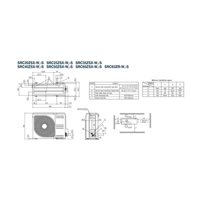 Airco Split Unit - Mitsubishi Heavy industries SRC40ZSX-W + FDTC40VH - vermogen 4.0 KW - incl. installatie